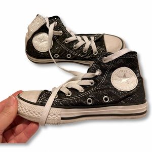 Converse All Star Chuck Taylor Black Sparkly Kid’s Sneakers size 12